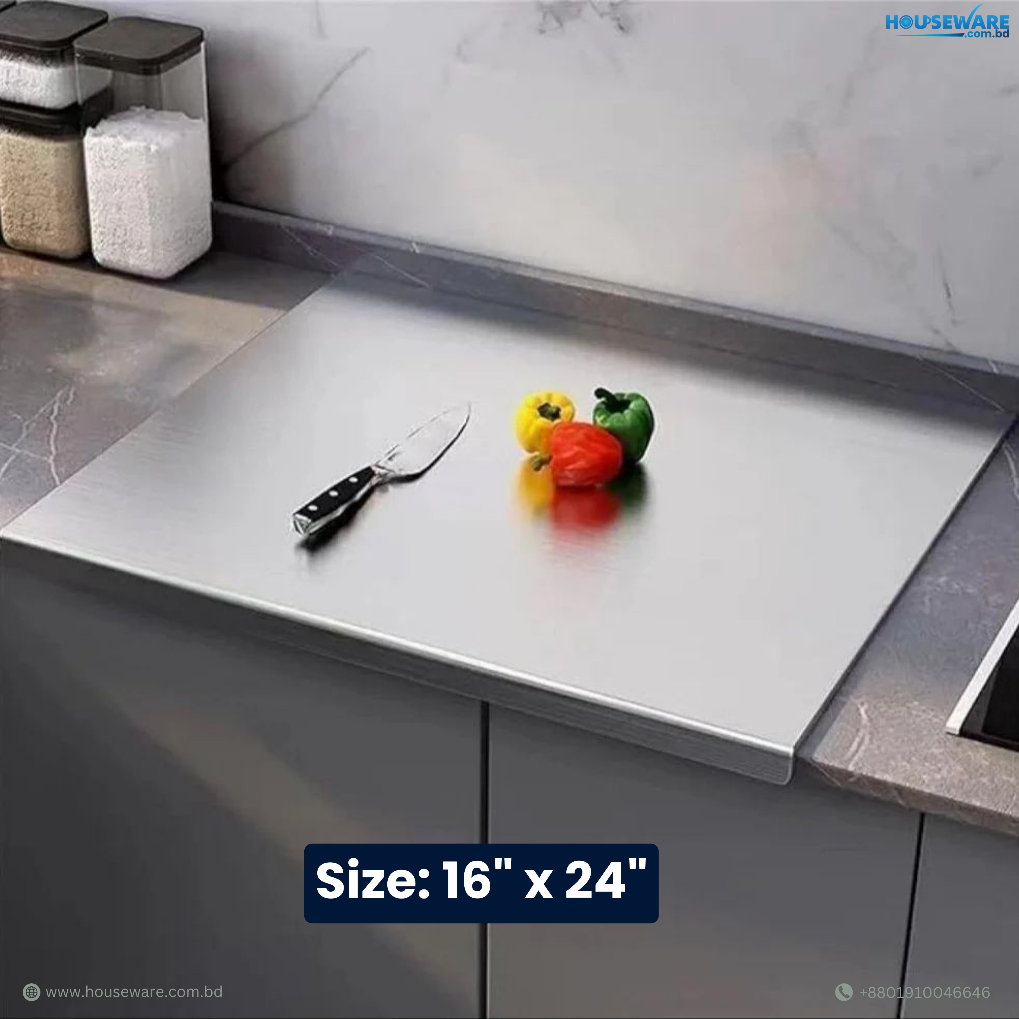 Stainless Steel Chopping Board - 16" x 24"