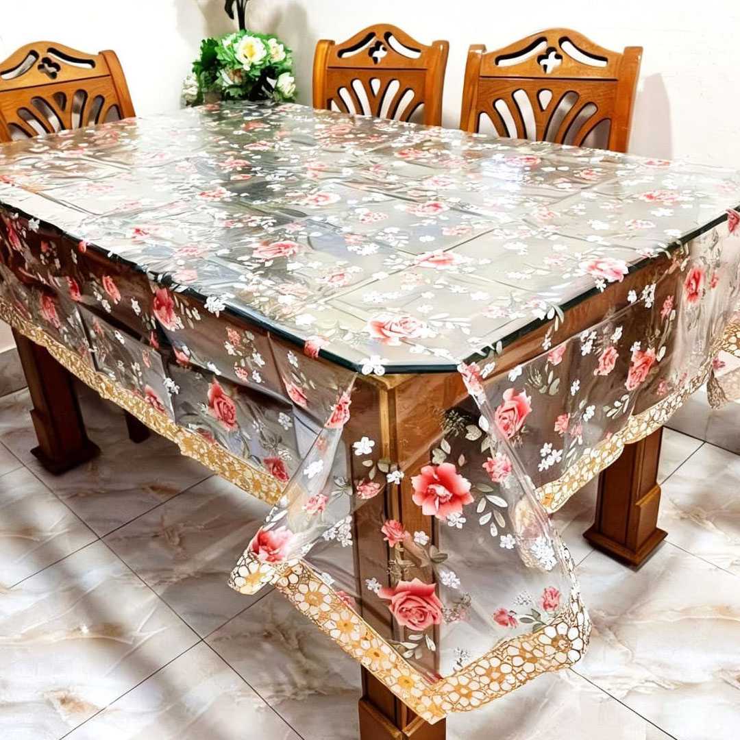 6 Seat pvc dining table Cloth M