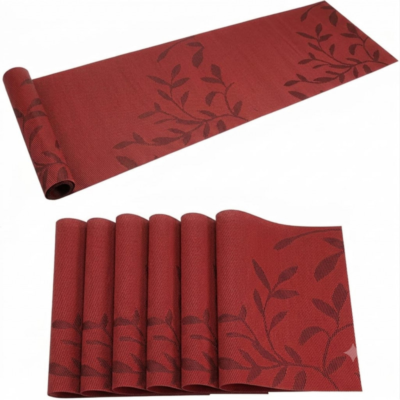 7Pcs Placemat Set (6 Pcs + 1 Runner) merun